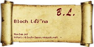 Bloch Léna névjegykártya